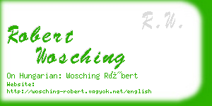 robert wosching business card